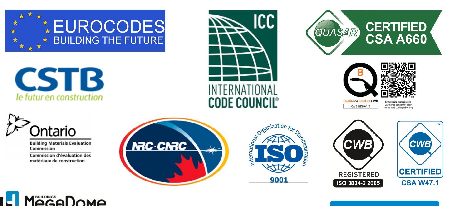 Certifications and code compliance logos