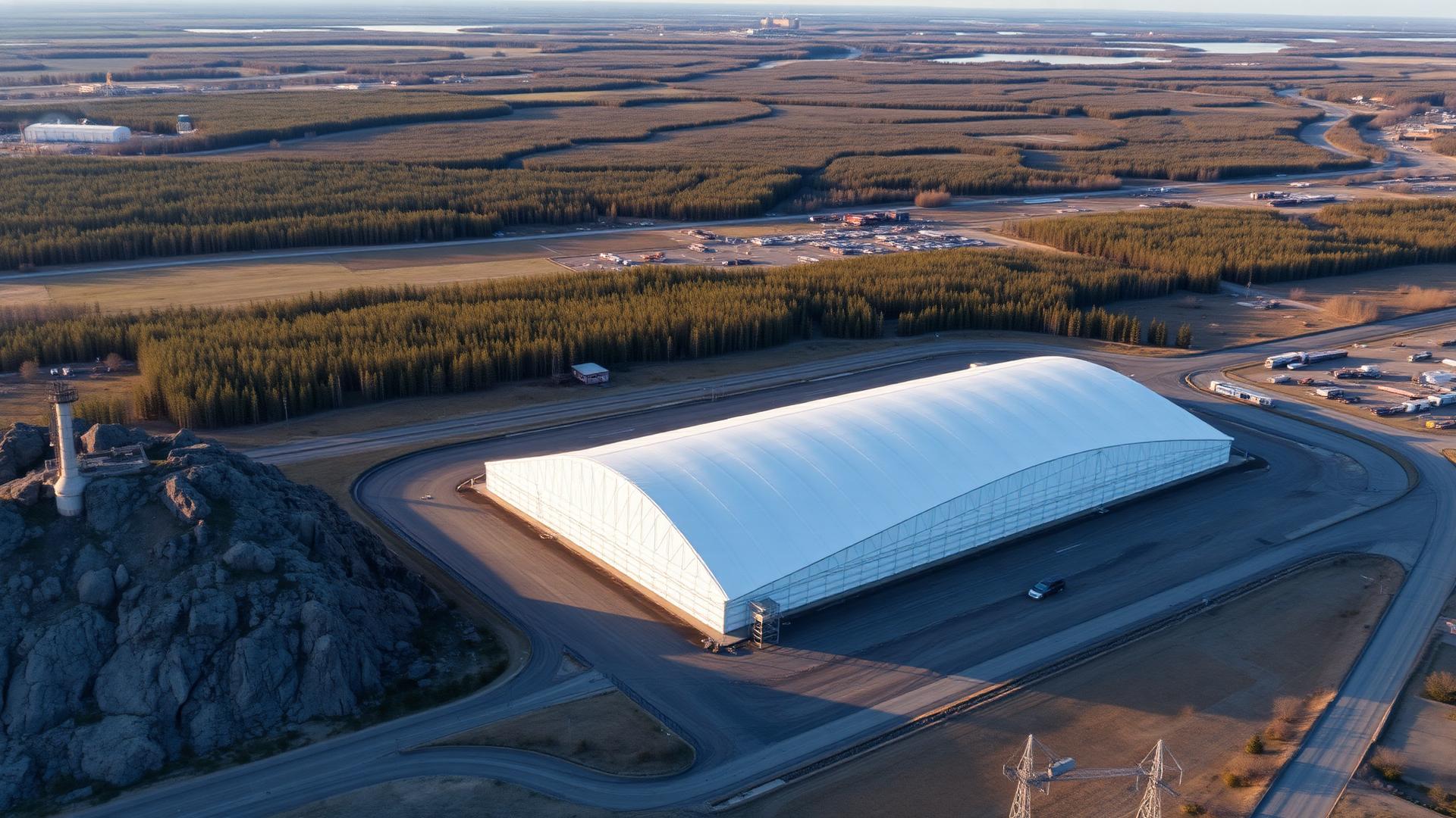 Fabric building installed in Timmins, Ontario by Building Depot