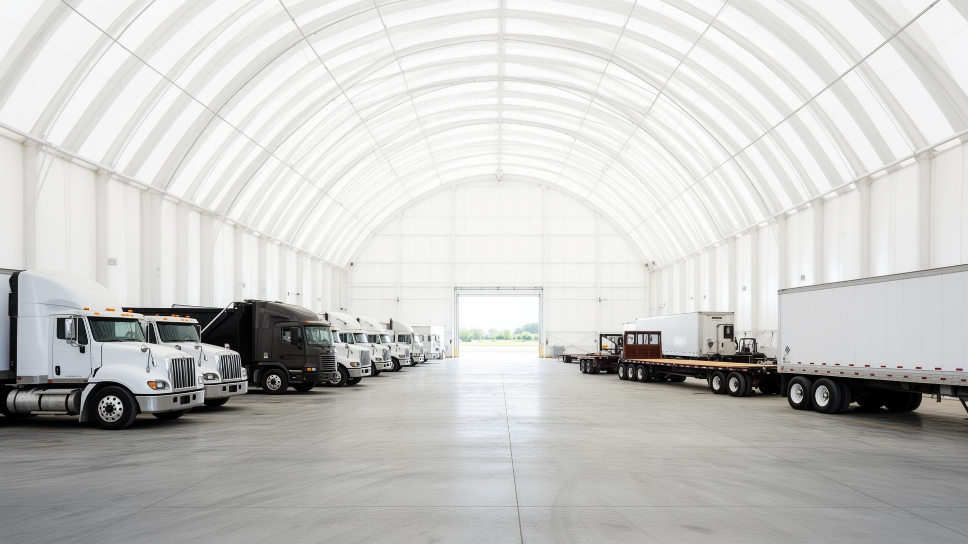 Trucking, Logistics & Trailer Storage fabric building in Ontario