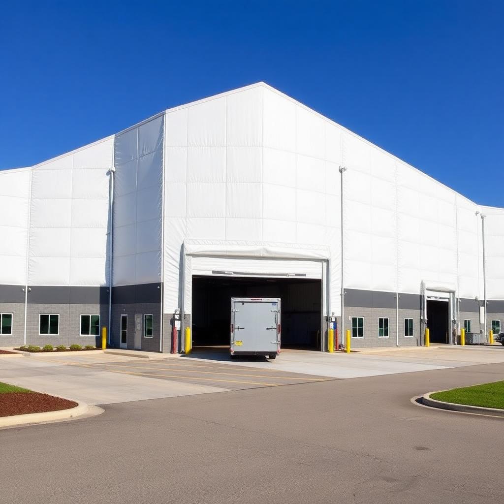Distribution & Warehousing Facility — 120' W × 300' L × 26' H fabric building installed by Building Depot in Vaughan, GTA