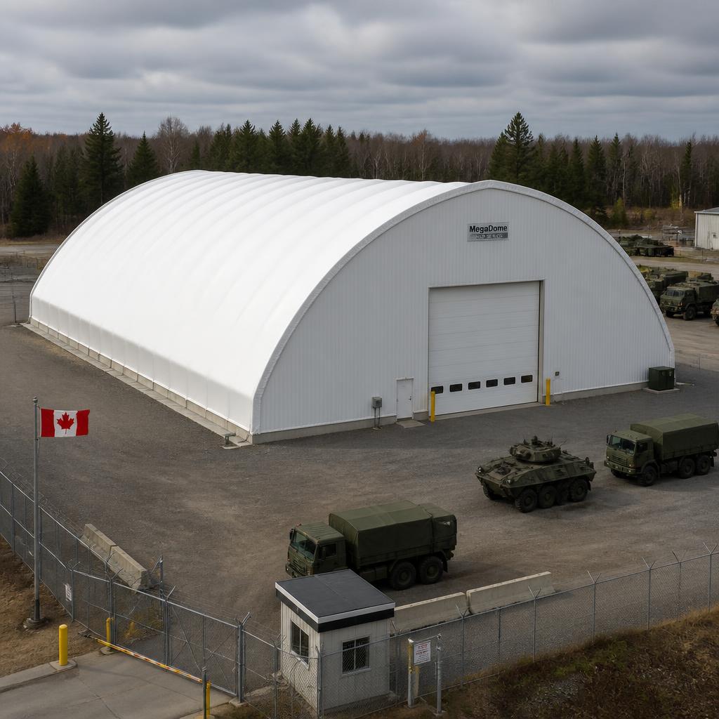 Military & Defence — engineered MegaDome fabric buildings installed across Ontario by Building Depot