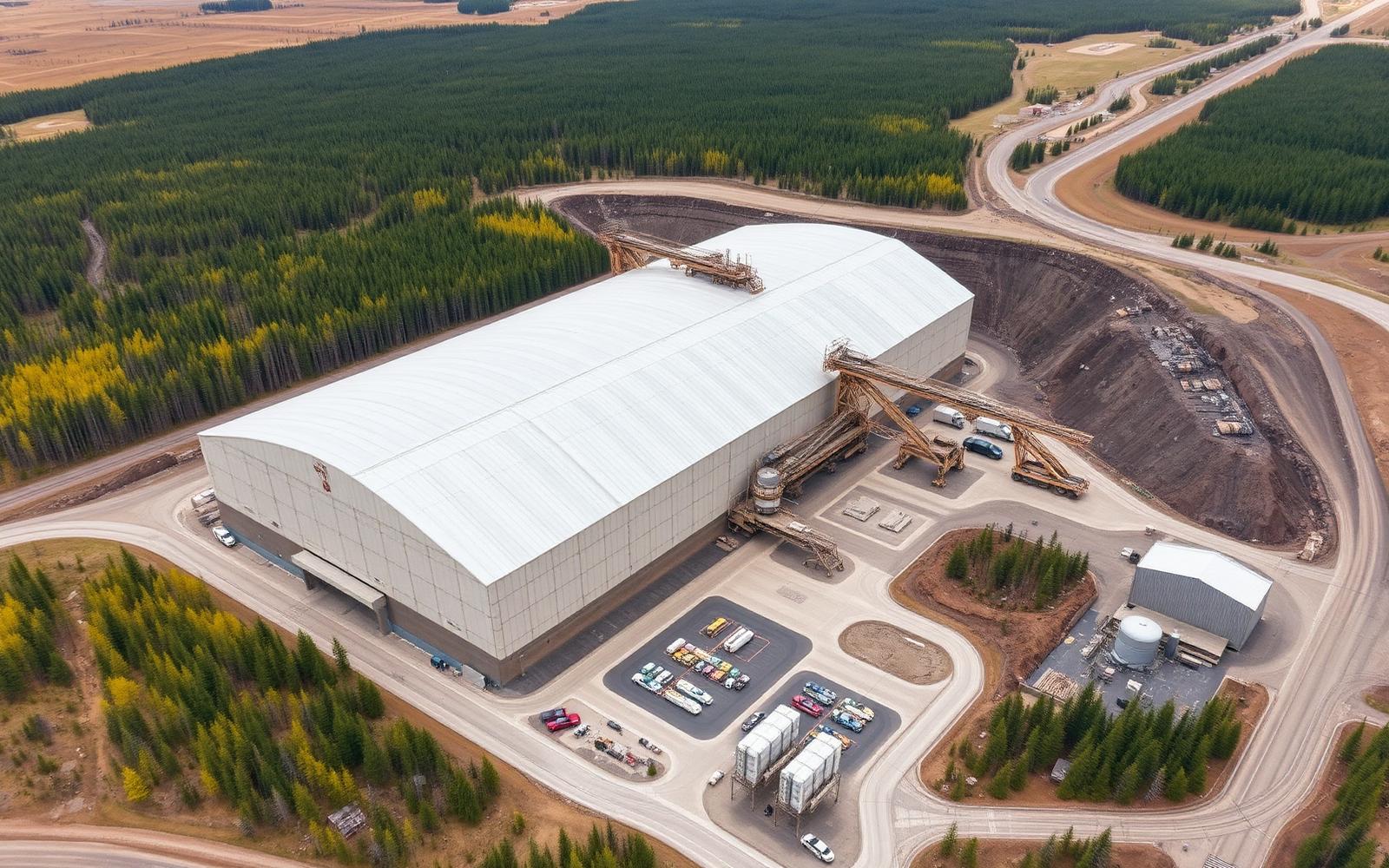 Mining fabric building installed in Northern Ontario by Building Depot