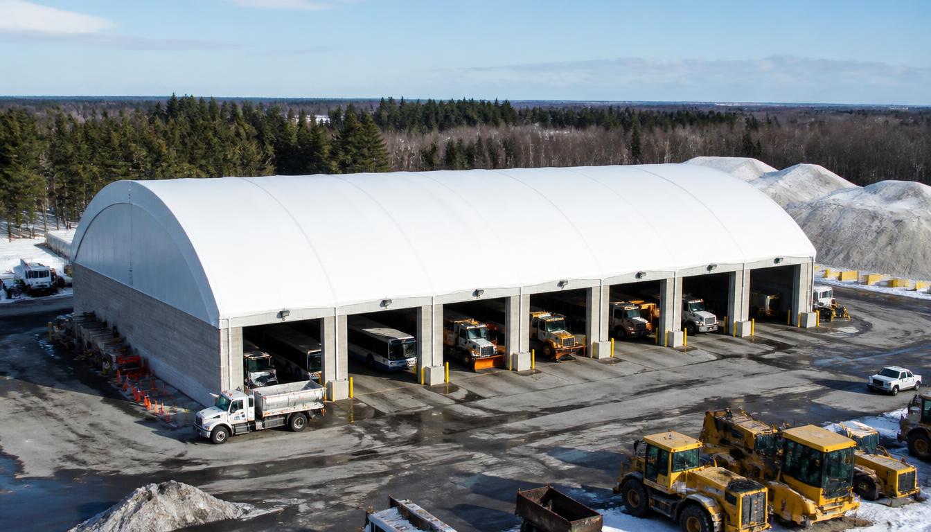 Transportation Buildings — engineered MegaDome fabric buildings installed across Ontario by Building Depot