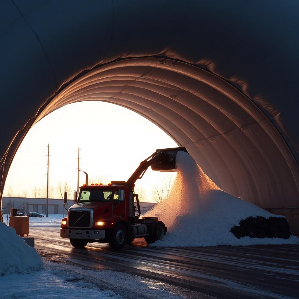MegaDome municipal salt storage building Ontario